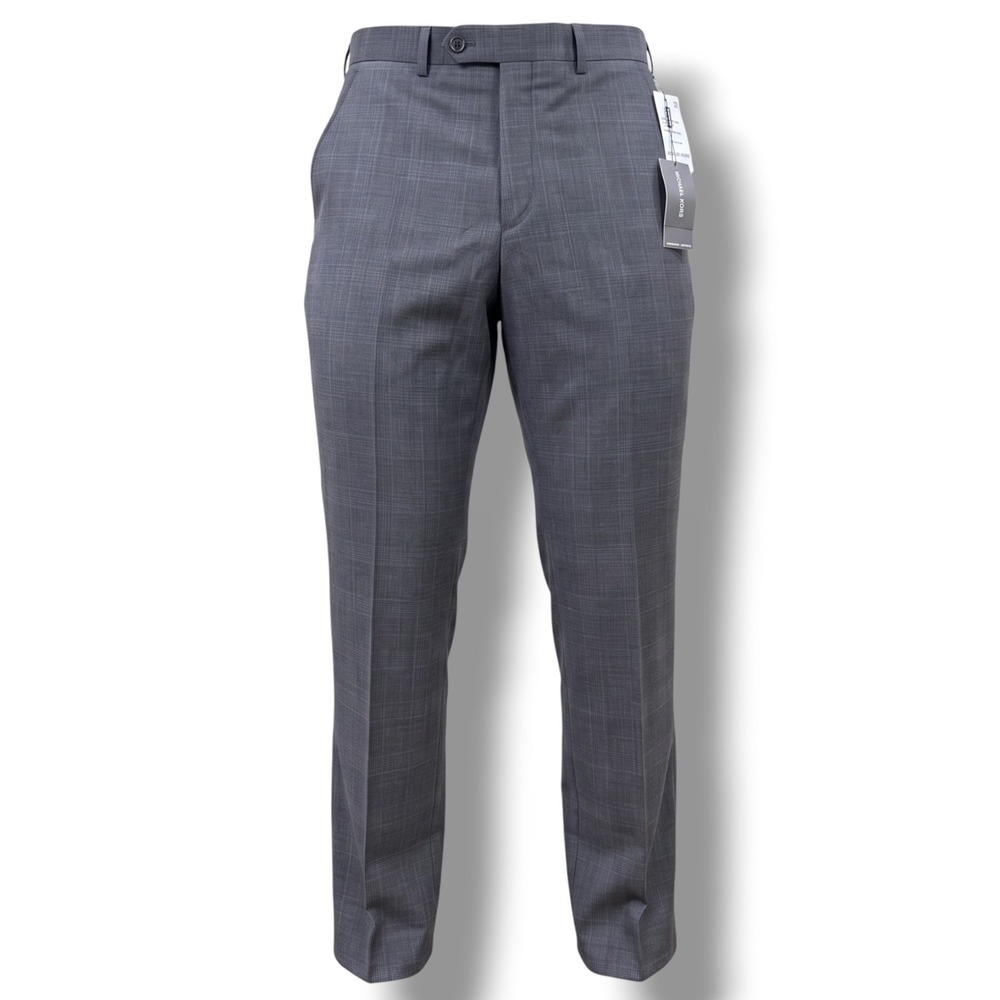 NWT Michael Kors MacArthur Dress Pants Men's Size 30x30 Charcoal Glen Plaid